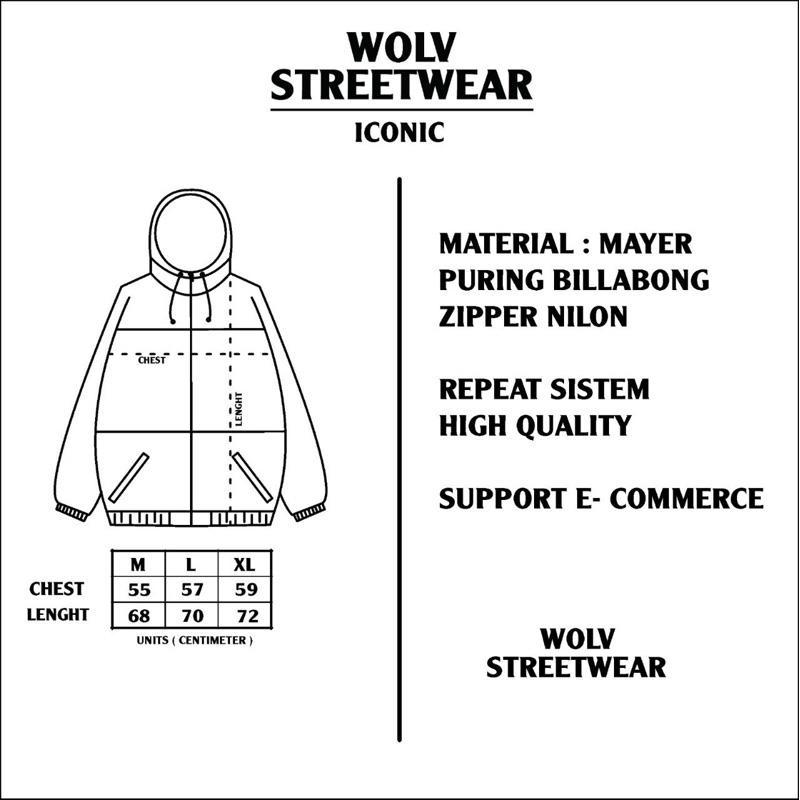 Jaket Outdoor Wolv Jaket Outdoor Iconic Jaket Windbreaker Jaket Parasut