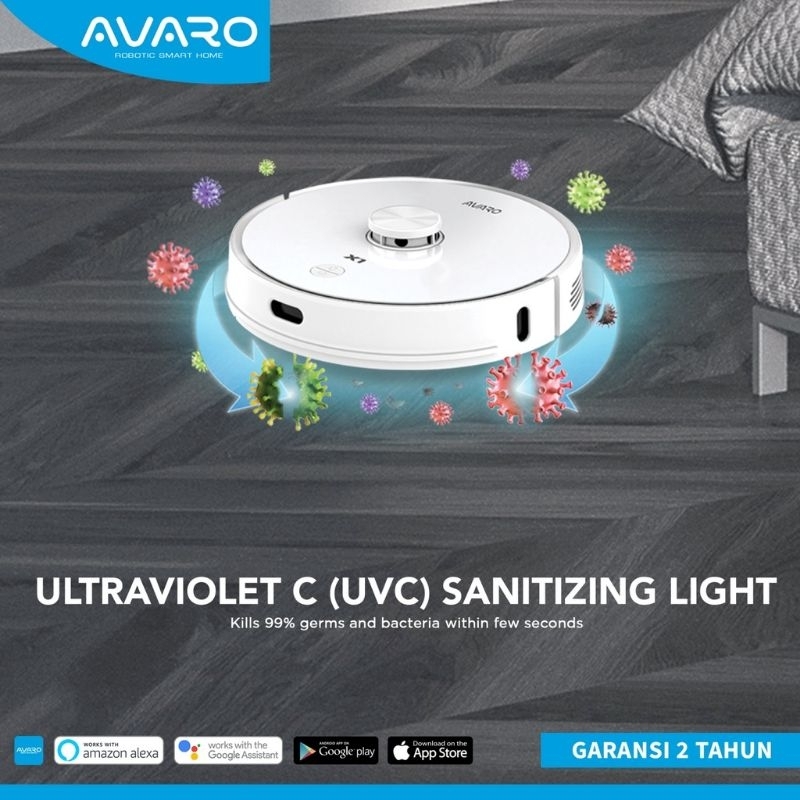 AVARO X1 Robot Vacuum Cleaner Portable Vacum Cleaner Rumah Vaccum Cleaner 3 in 1 Mode