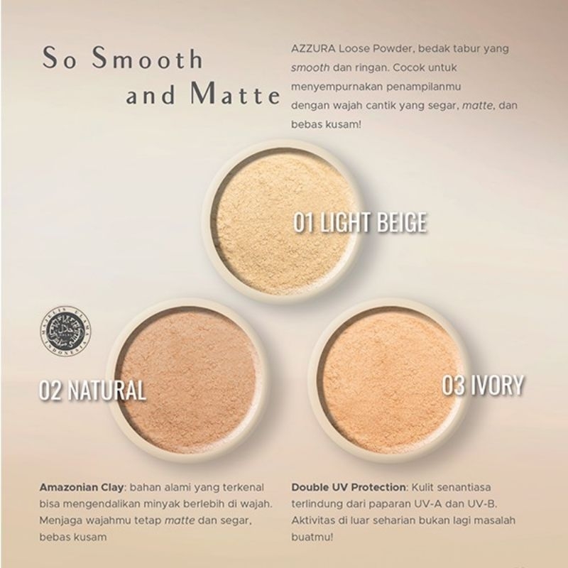 AZZURA TWO WAY CAKE BEDAK FOUNDATION SPF 21 ||  AZZURA COMPACT POWDER BEDAK PADAT || AZZURA LOOSE POWDER BEDAK TABUR