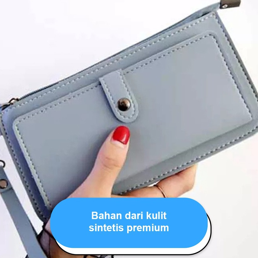 Dompet Lipat 119 Dompet Panjang Fashion Wanita Keren Dompet Panjang Free Tali Pendek Dompet Multi Card Slot ZAMZAM