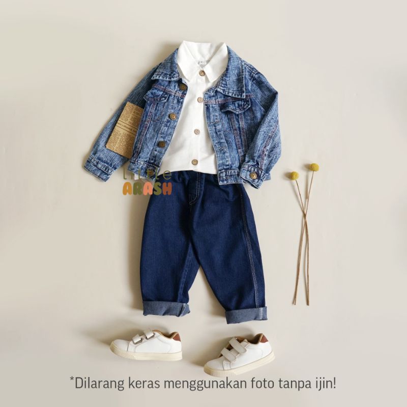 Little Arash | DINO Jacket Jeans | Jaket jeans anak | Jaket anak motif icewash