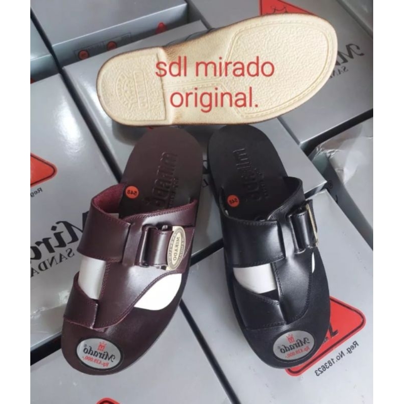 Sandal Pria Mirado 548 Hitam Marun Kulit Asli Sendal Mirado Kulit Original