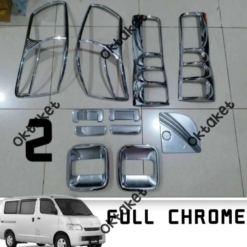 paket lengkap Granmax Grand max Hitam &amp; Chrome garnish depan belakang outer handle tank cover