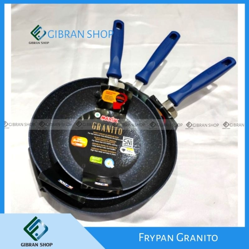 MAXIM Granito 24 cm Teflon Fry Pan Wajan Menggorengan Keramik Anti Lengket Original Asli Premium