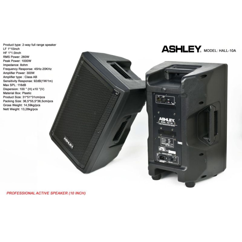 Speaker Aktif ASHLEY HALL-10A (Sepasang)