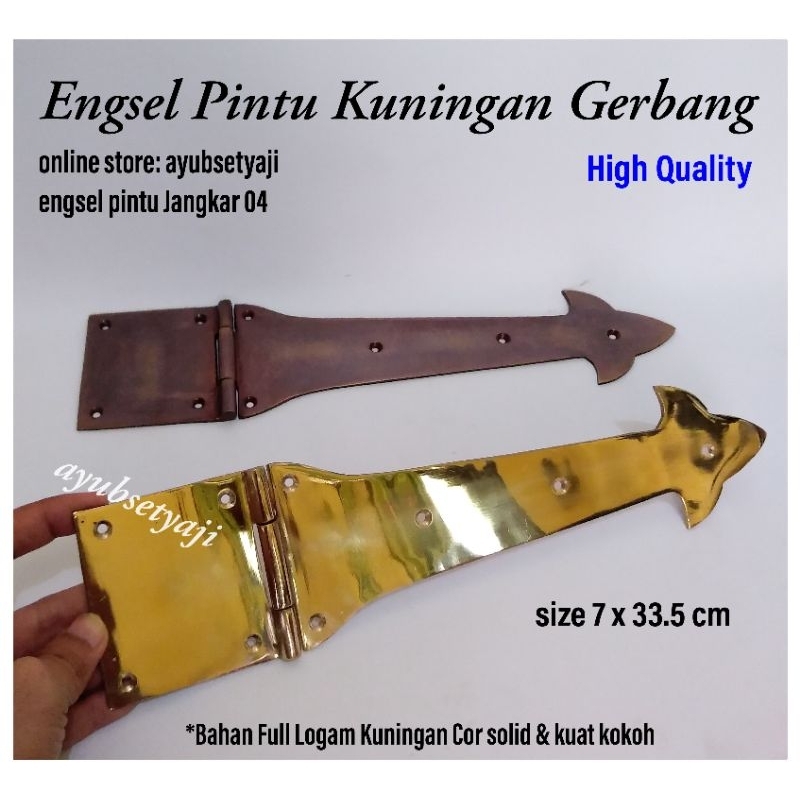 Engsel Pintu kuningan Jangkar 04 Engsel Panah Kuningan pintu Gerbang klasik antik Kuat Tebal pintu G