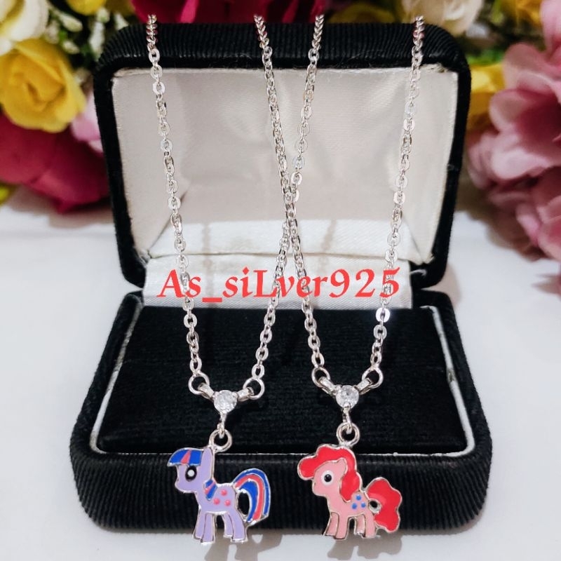 KALUNG ANAK PERAK KUDA PONI MODEL KOYE ASLI SILVER 925 LAPIS MAS PUTIH_KALUNG LIONTIN ANAK LITTLE PO