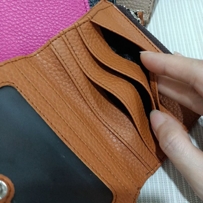 Dompet braun buffel wanita motif kulit jeruk + box