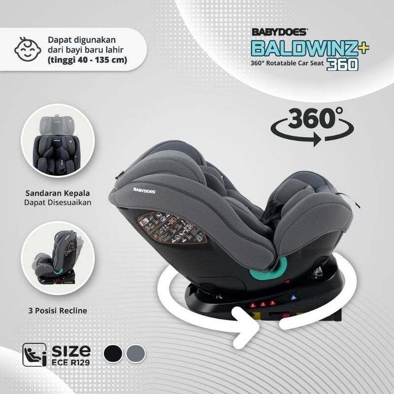 Carseat Babydoes Carseat Baldwinz+ 360° Rotatable Car Seat 360 Kursi Mobil Anak Bayi