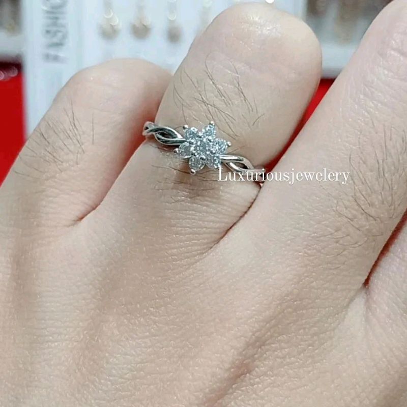 Cincin Rhodium simple mewah elegant