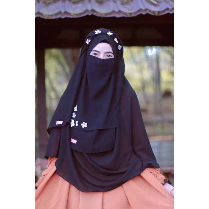 Jilbab Instan Pastan Syari Bunga Cantik Cerutty Babydoll Premium Free Cadar