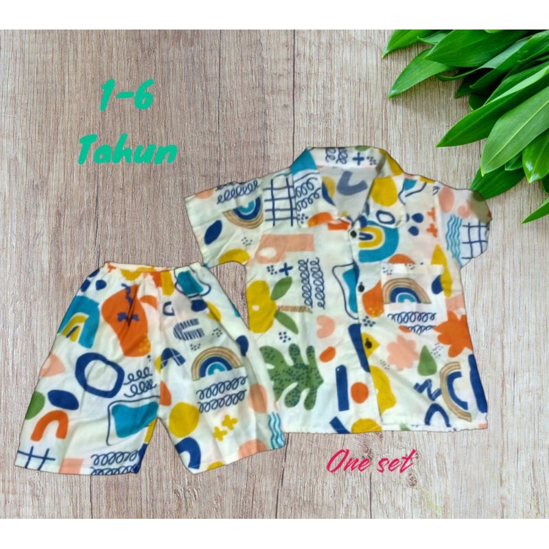 [COD] SETELAN BAJU RAYON UNTUK ANAK 1-6 TAHUN RANDOM MOTIF/ONE SET RAYON ANAK PEREMPUAN LAKI LAKI SETELAN BAJU PANTAI DAN BAJU TIDUR