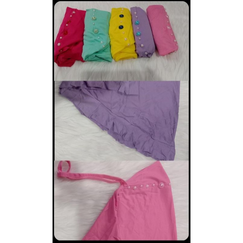 jilbab anak umur 0-2tahun tali mutiara terbaru