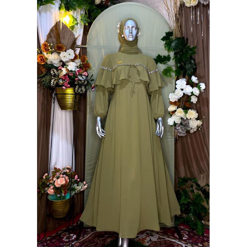 READY STOK DRESS ELLA TRENDY SANDRINA FREE PASMINA ORIGINAL