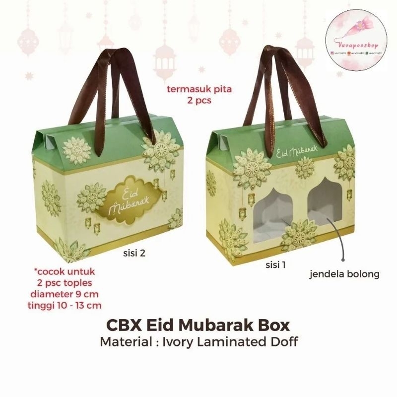 Box Ribbon Eid Mubarak / Dus Hampers Toples Kue Kering Idul Fitri Lebaran