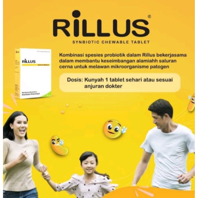 Rillus Tablet Kunyah Probiotic Prebiotic KOREA