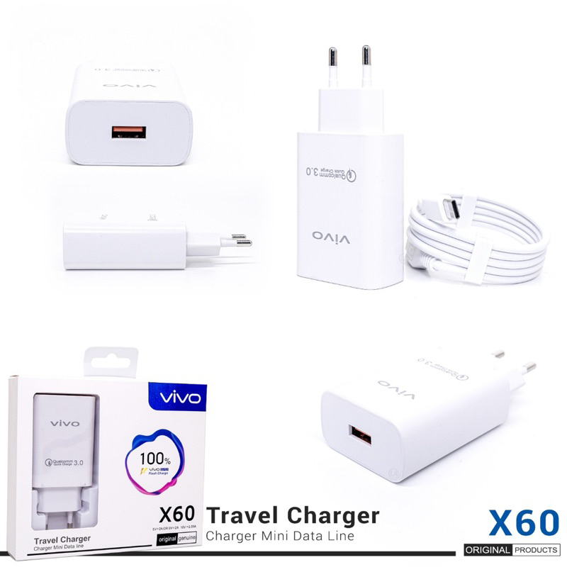 Charger Vivo X60 Original Dual Engine Fast Charging Dua Mesin  ( Type C )