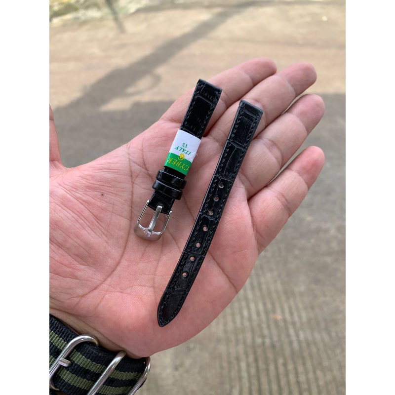 Strap Tali Jam Tangan Original Cyber Hitam 12MM motif