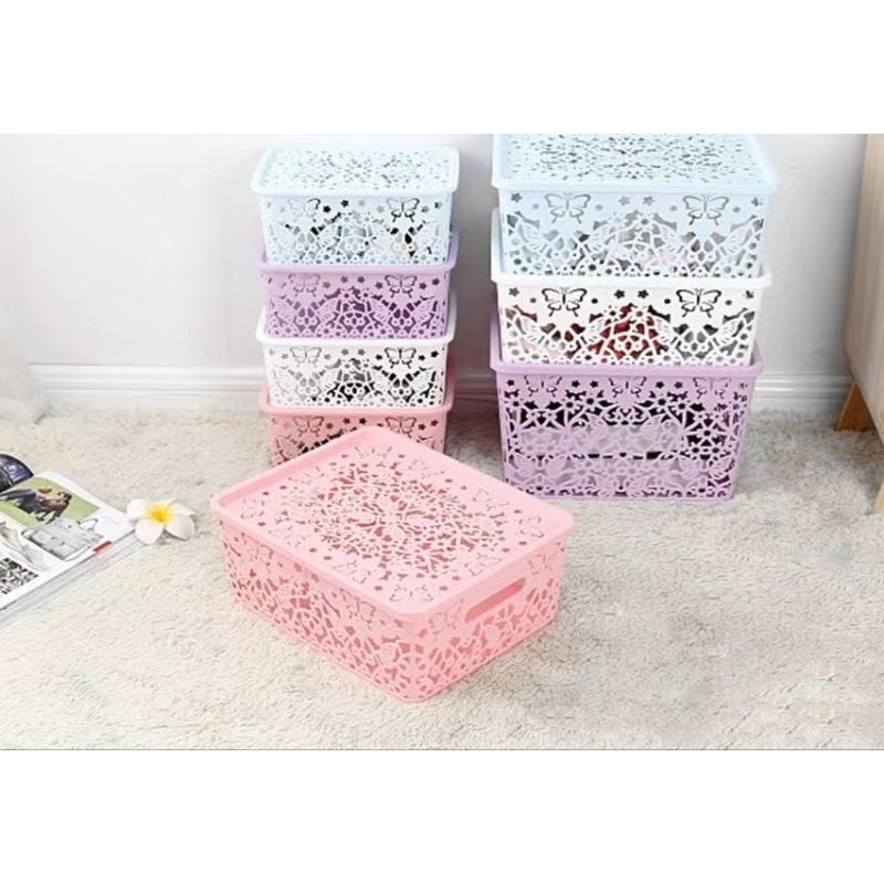 keranjang plastik pakai tutup/kotak plastik/storage box/kode 8118