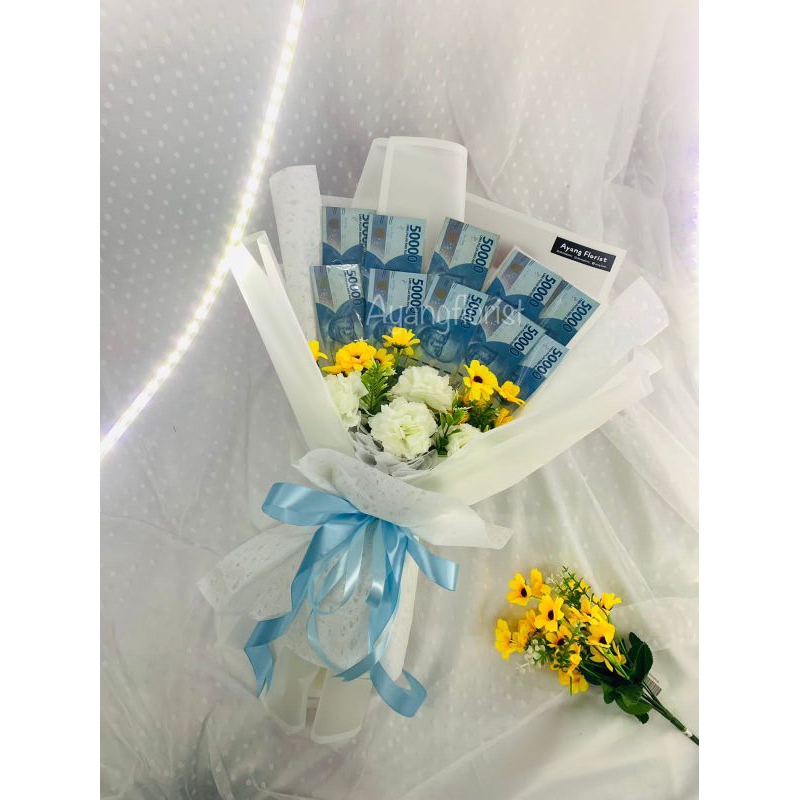 bouquet uang 500.000 mix bunga