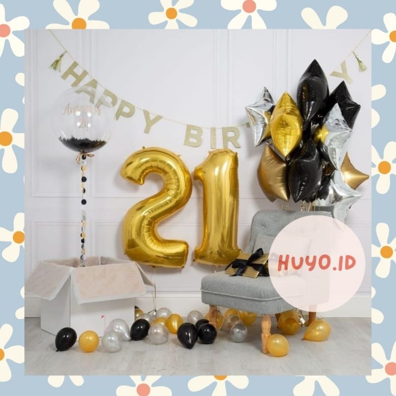 Balon Angka Jumbo Gold | Balon Angka | Balon Foil Angka