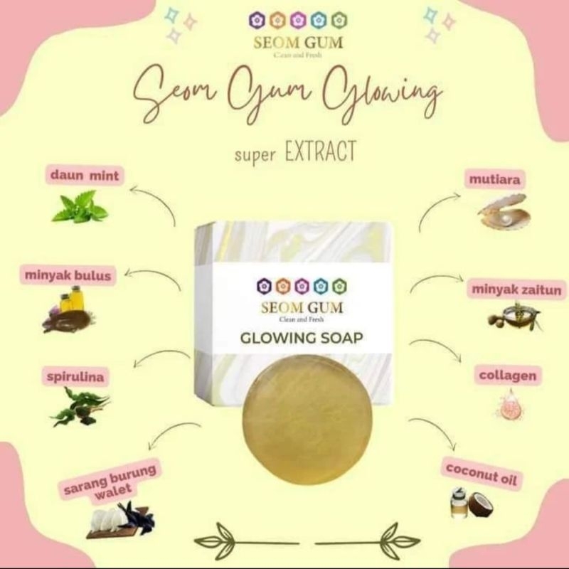 Sabun Glowing SEOM GUM SEOMGUM Sabun Wajah Pencuci Wajah Kosmetik Skincare Pembersih Wajah