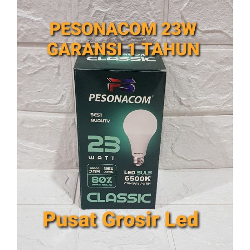 PAKET HEMAT 5 PCS LAMPU LED PESONACOM CLASSIC 23 WATT CAHAYA PUTIH GARANSI 1 TAHUN
