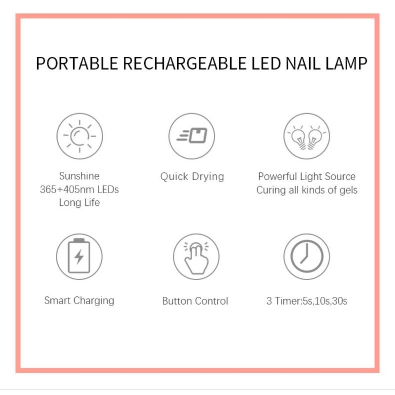 lampu pengering kuku portable uv lamp premium single curing  nail art