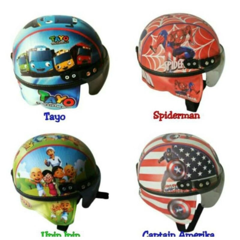 HELM ANAK KARAKTER LAKI LAKI PEREMPUAN HELM BOGO USIA 1 SAMPAI 5 TAHUN