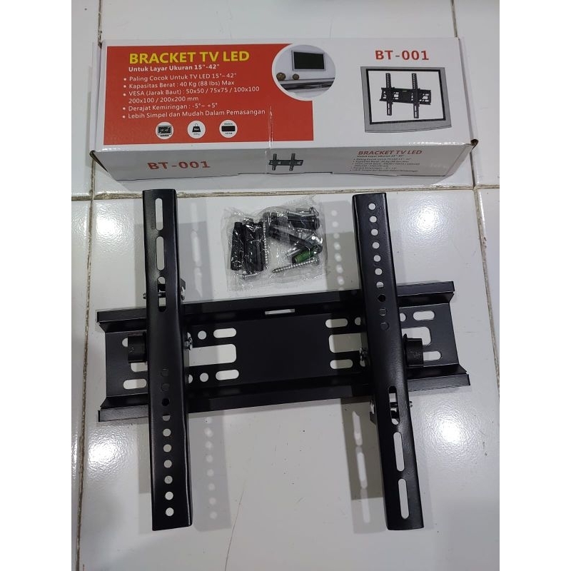 Bracket TV 42 inch dari 15 inch BT001 + Waterpass