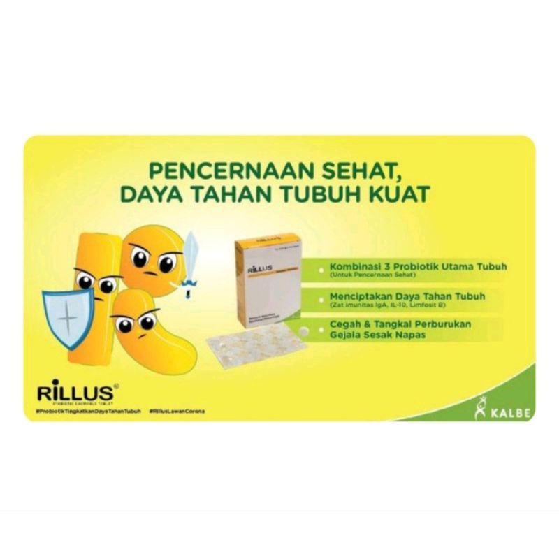 Rillus Tablet Kunyah Probiotic Prebiotic KOREA