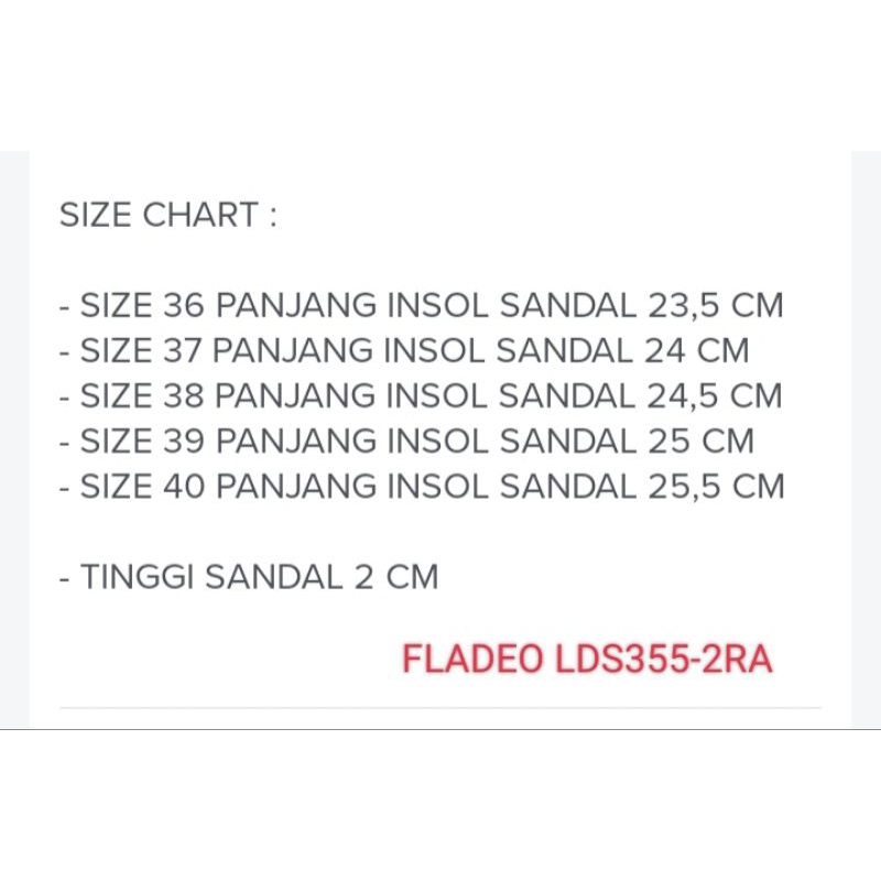 Sandal Wanita Fladeo LDS355-2RA size 36 - 39