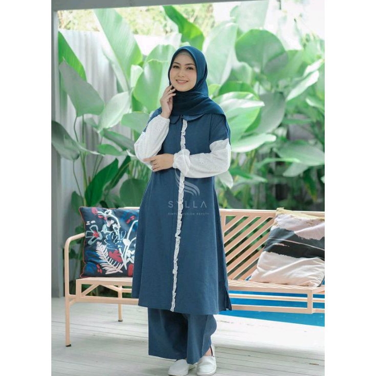 Tunik Set Celana Kulot Hijab Katun Premium FRADELLA by SYLLA