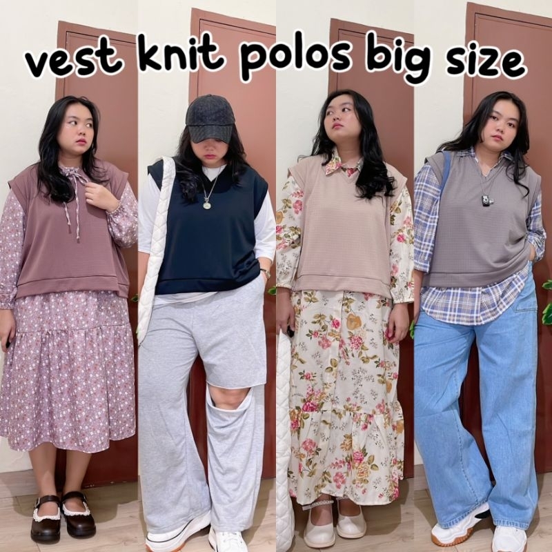 NAM-RA VEST POLOS KNIT JUMBO BIG SIZE OVERSIZE