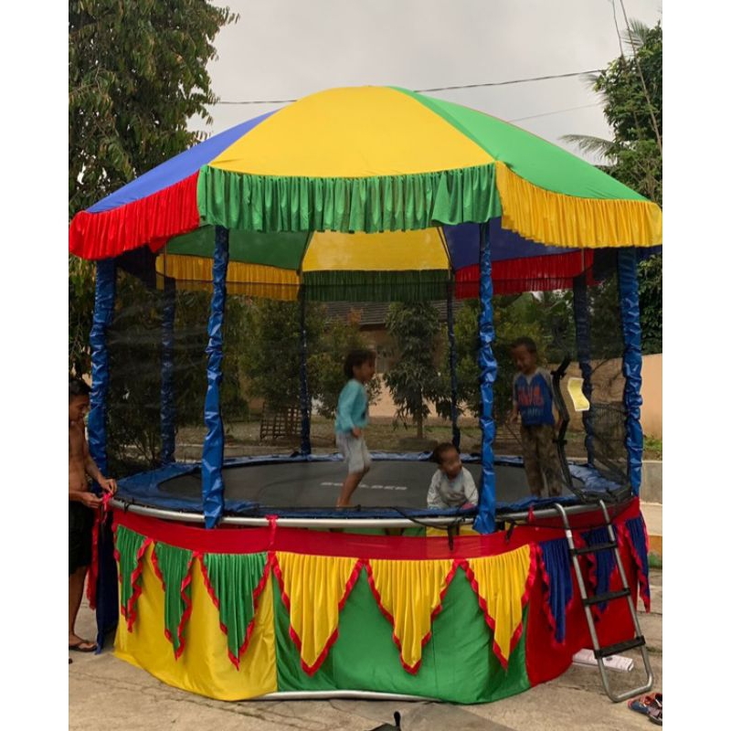 Boulder Trampoline 12 feet diameter 3,6m + Atap dekorasi