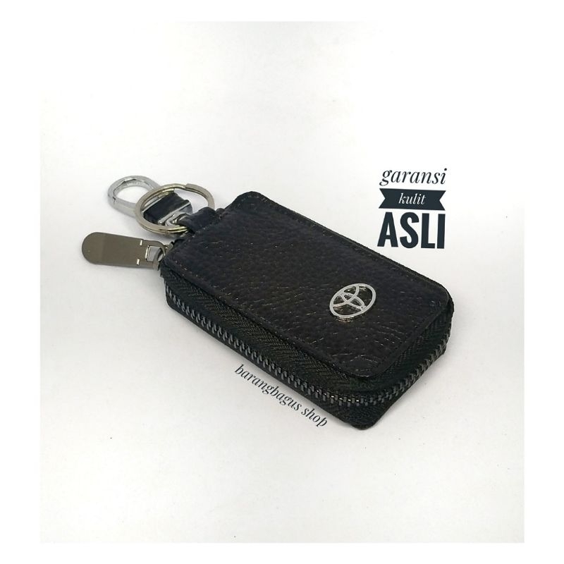 Dompet /Hardcase /Tempat Remote Mobil Kulit - Gantungan Logo TOYOTA