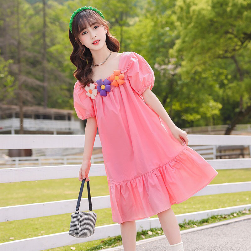 Dress Anak Import Pink bunga