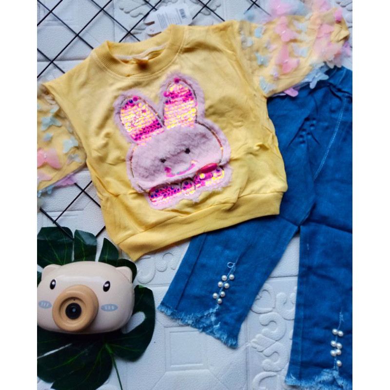 SETELAN CELANA JACKET ANAK PEREMPUAN IMPORT 1-5 TAHUN LENGAN PANJANG / SETELAN ANAK CEWEK IMPORT CELANA  + JAKET BONEKA KUCING CAT