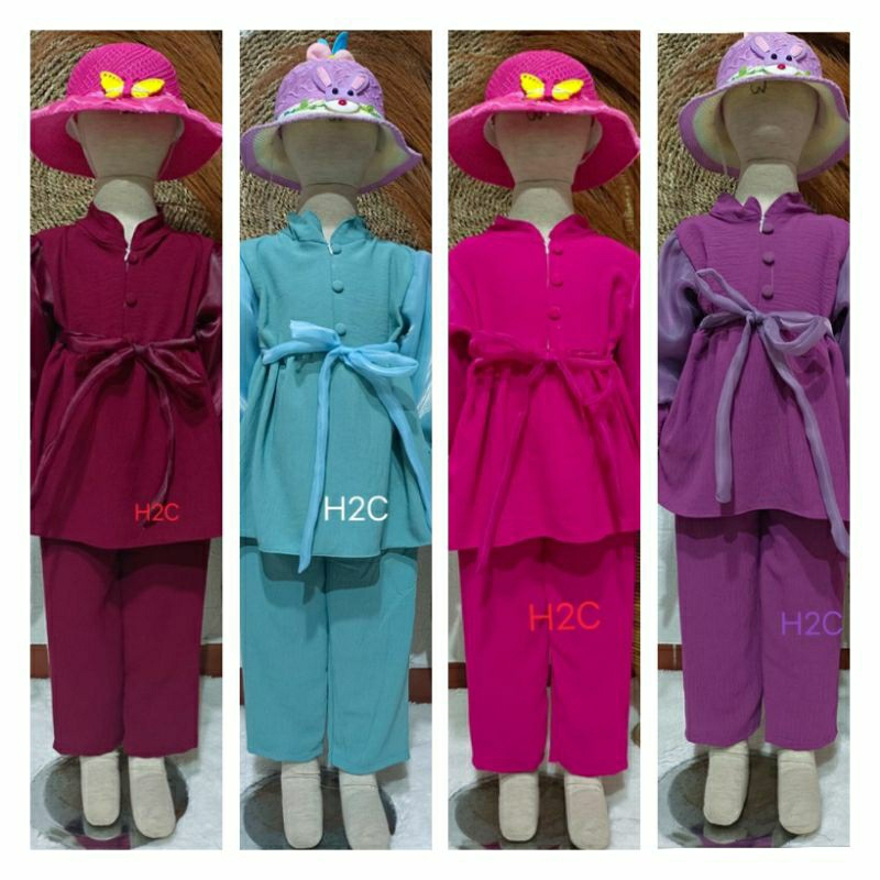 SETELAN ORGANZA ANAK USIA 4 - 7 TAHUN ~ SETCEL CRINGKLE ANAK MIX ORGANZA