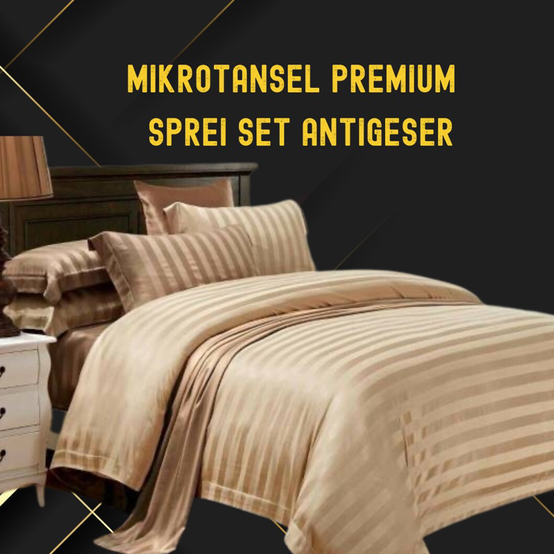 Sprei Mikro Tensel motif Salur Aneka Warna