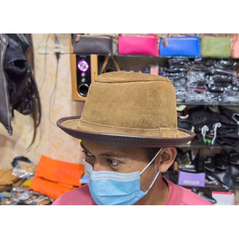 topi tompi kulit sapi asli topi model tompi ganteng keren topi sukaregang murah berkualitas