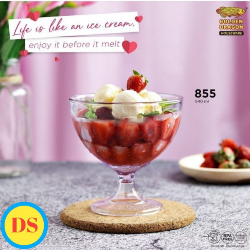 GELAS MELAMIN BENING ES TELER Golden Dragon 1/2 lusin (isi 6 pcs)