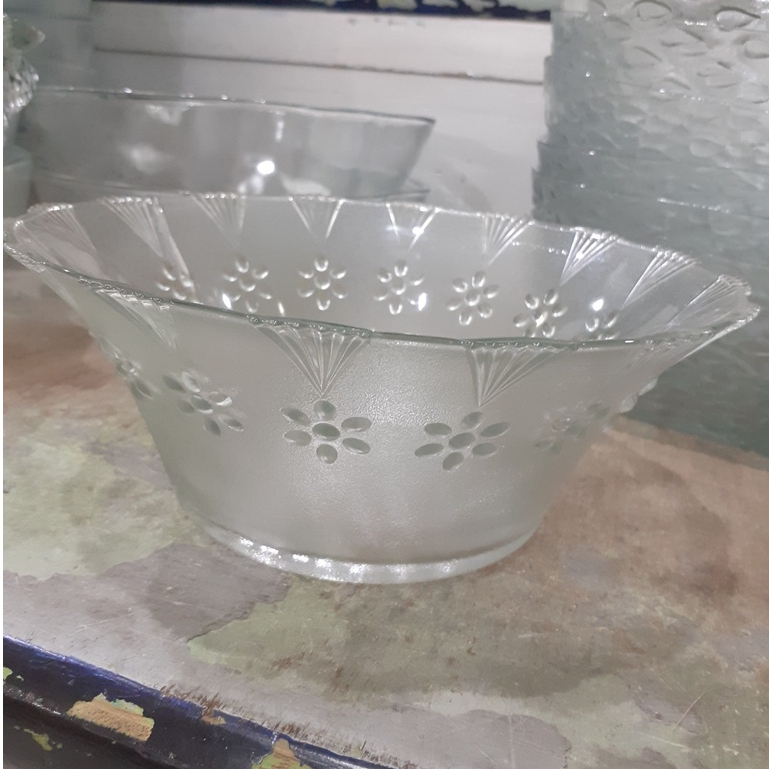 Mangkuk Kaca Texture 1Pcs (SK-8B SY) Diameter 20cm Tinggi 8cm / Mangkuk Kedaung / Mangkuk Kaca Kedau