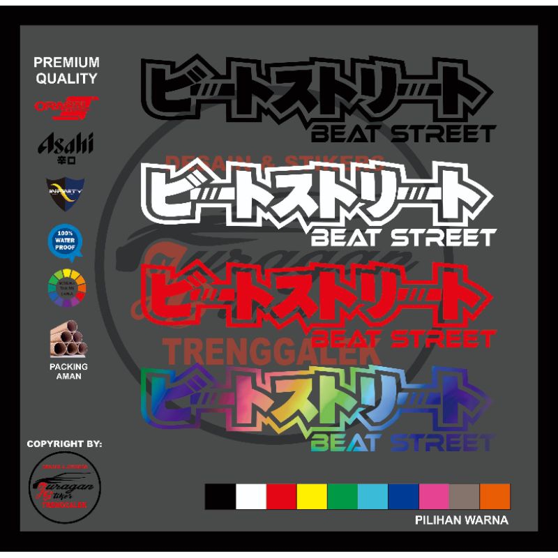 Stiker motor tempelan cutting beat street costum nama