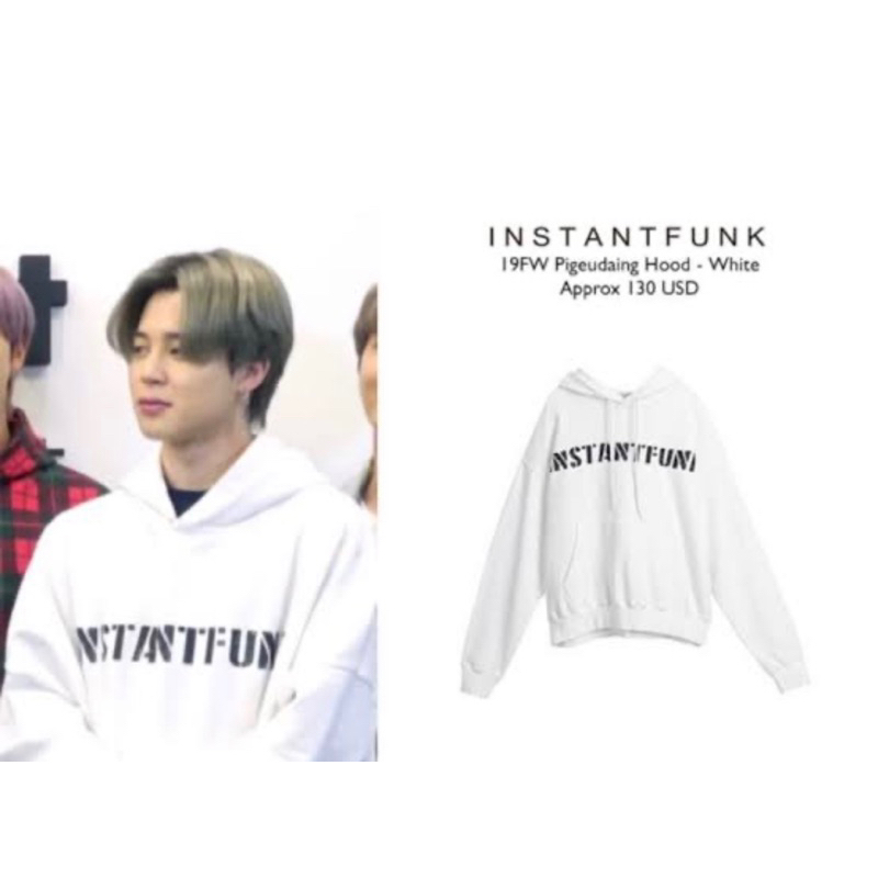 Instantfunk white jimin hoodie