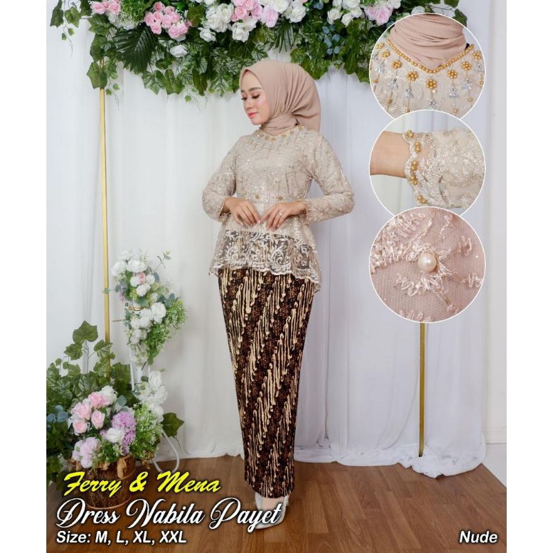 KEBAYA ORIGINAL//TUNIK NABILA PAYET//SERAGAMAN KELUARGA//BAJU PESTA LAMARAN//KEBAYA WISUDA//BAJU LEBARAN//SETELAN KEBAYA MODERN//BY FERRY MENA