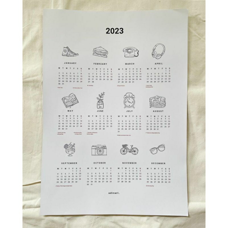 

Kalender Minimalis 2023 | 2023 Minimalist Calendar