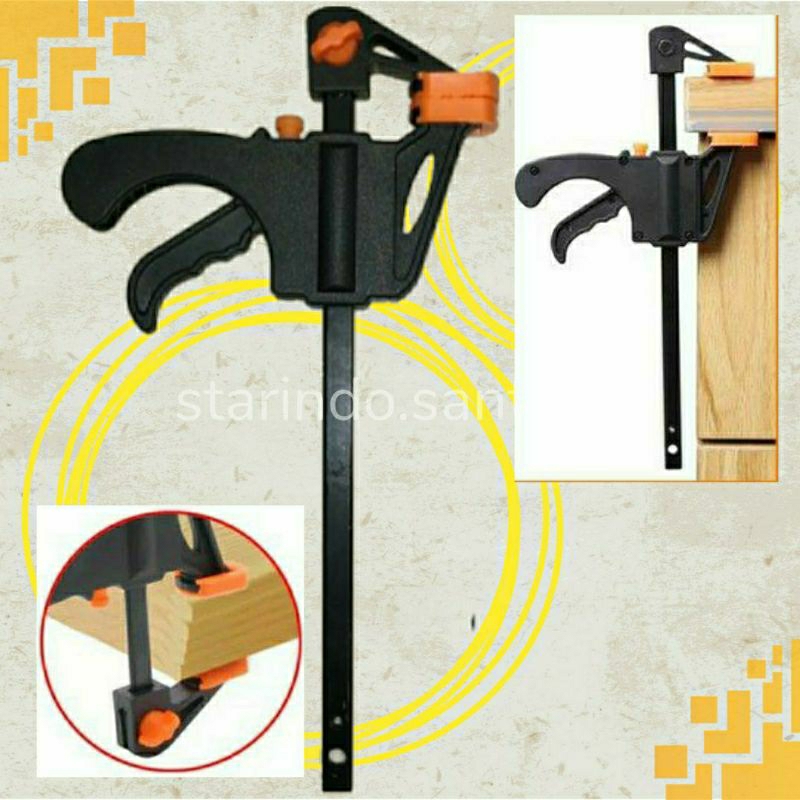 Jepit kayu 4inch F wood clamp catok press penjepit diy mebe wooden clipl