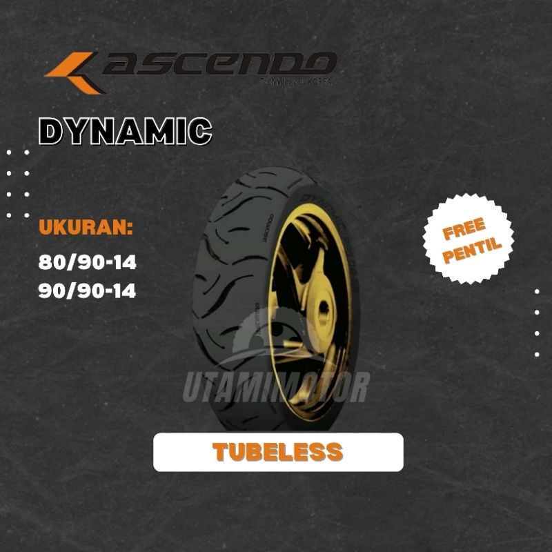 BAN MOTOR ASCENDO DYNAMIC RING 14 80/90-14 90/90-14 TUBELESS