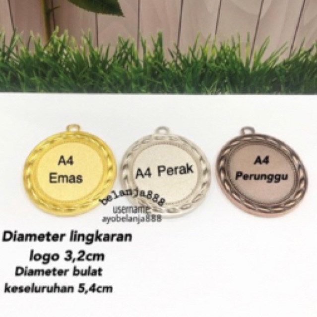 Medali Logam Satuan Emas Perak Perunggu PREMIUM